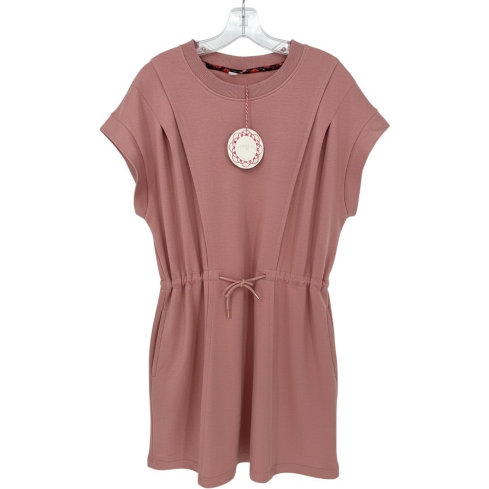 Umgee Scuba Knit Dress Womens L Rose Cap Sleeve Minimalist Loungewear Soft Girl
